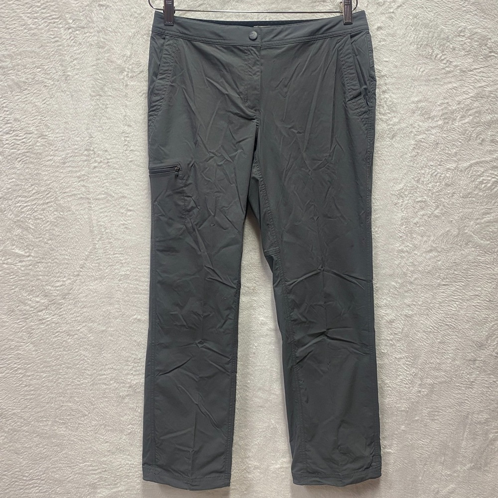 L.L.Bean Cargo Pants Womens 10 Gray Nylon Straight Leg Mid Rise Hiking Camping